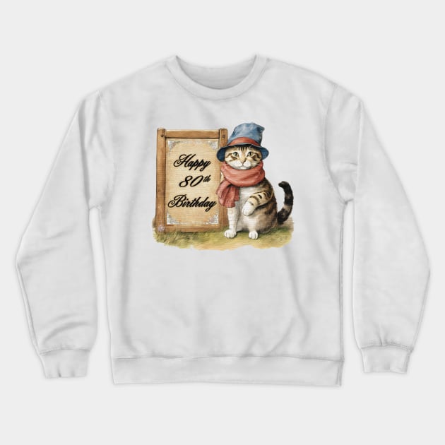 Happy 80th Birthday Crewneck Sweatshirt by JnS Merch Store